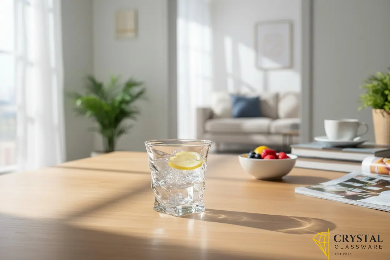 Delisoga elegance drinking glass features a distinctive twisted, textured design